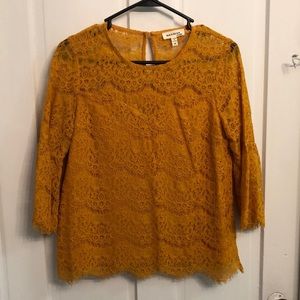 Gold lace top, only worn once!